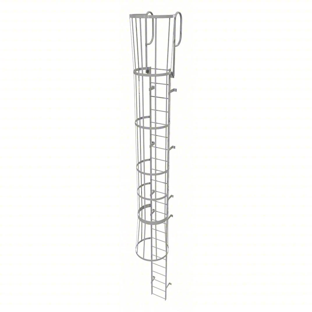 Tri-Arc 23-Step Fixed Ladder, 26 ft, with safety cage