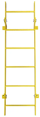 Tri-Arc 6-Step Fixed Ladder, 5 ft, 350 lb capacity, yellow