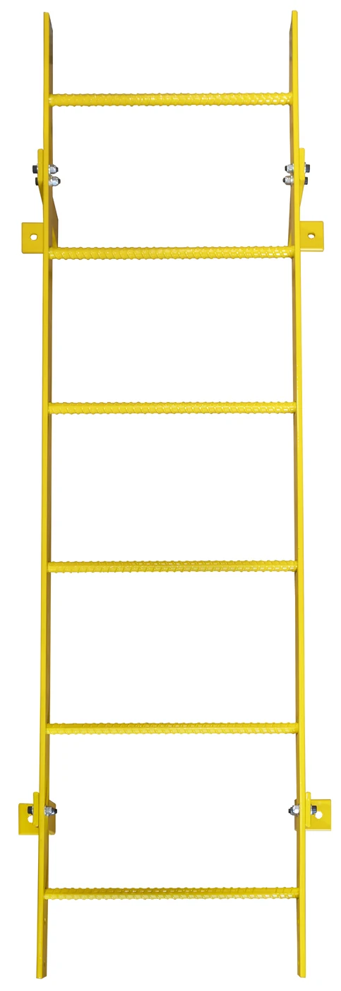 Tri-Arc 6-Step Fixed Ladder, 5 ft, 350 lb capacity, yellow