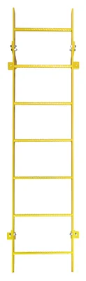 Tri-Arc 7-Step Fixed Ladder, 6 ft, 350 lb capacity, yellow