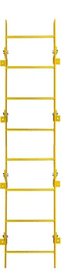 Tri-Arc 8-Step Fixed Ladder, 7 ft, 350 lb capacity, yellow