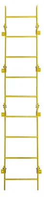 Tri-Arc 9-Step Fixed Ladder, 8 ft, 350 lb capacity, yellow