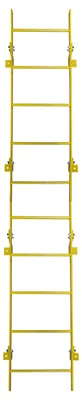 Tri-Arc 10-Step Fixed Ladder, 9 ft, 350 lb capacity, yellow