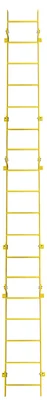 Tri-Arc 18-Step Fixed Ladder, 17 ft, 350 lb capacity, yellow