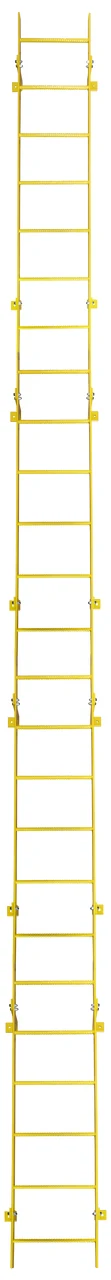 Tri-Arc 19-Step Fixed Ladder, 18 ft, 350 lb capacity, yellow