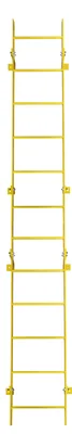Tri-Arc 12-Step Fixed Ladder, walk-through, 350 lb capacity, yellow — view 3