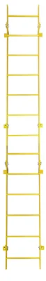 Tri-Arc 13-Step Fixed Ladder, walk-through, 350 lb capacity, yellow — view 3