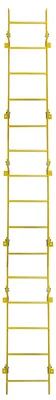 Tri-Arc 15-Step Fixed Ladder, walk-through, 350 lb capacity, yellow — view 3