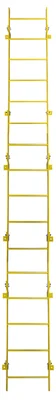 Tri-Arc 16-Step Fixed Ladder, walk-through, 350 lb capacity, yellow — view 3