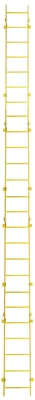 Tri-Arc 19-Step Fixed Ladder, walk-through, 350 lb capacity, yellow — view 3