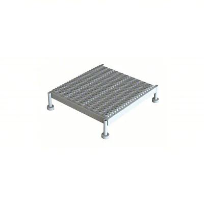 Tri-Arc Welded 1-Step Work Platform, 5–8" adjustable height, 24" deep platform, 24" base, 24" wide steps, 800 lb capacity, serrated tread