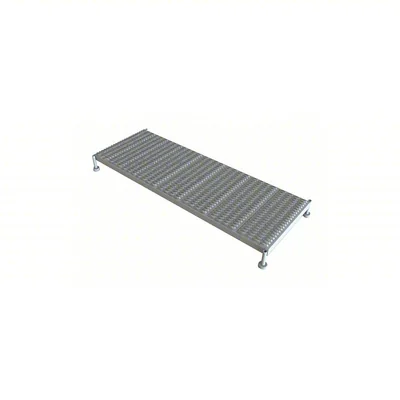 Tri-Arc Welded 1-Step Work Platform, 9–14" adjustable height, 71" deep platform, 71" base, 24" wide steps, 800 lb capacity, serrated tread