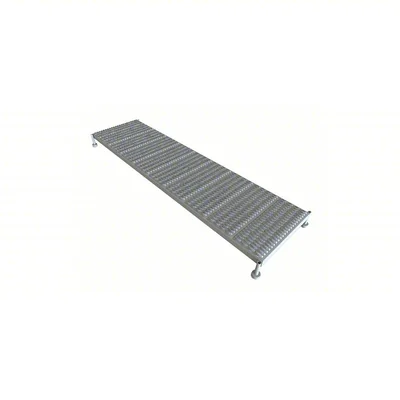 Tri-Arc Welded 1-Step Work Platform, 9–14" adjustable height, 97" deep platform, 97" base, 24" wide steps, 800 lb capacity, serrated tread