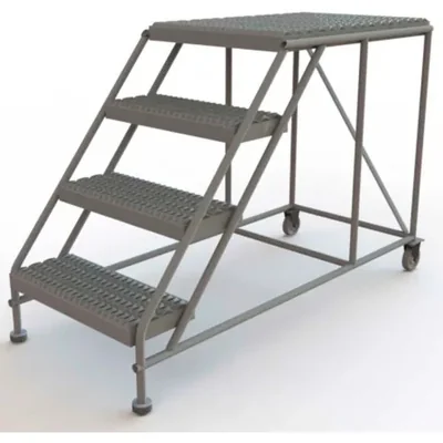 Tri-Arc Welded 2-Step Work Platform, 46" base, 43" wide steps, perforated tread