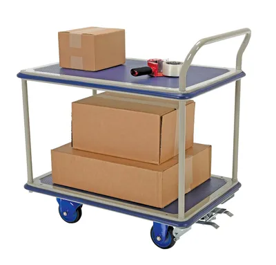 Vestil TRS-2434-2-FB Steel Truck Double Deck with Brake 3