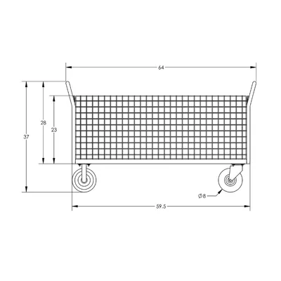 Valley Craft Blue 3-Sided Cage Cart 60x30x37 1,600 lbs. BP