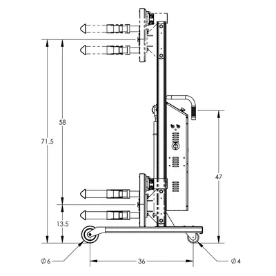 Drum Lift & Rotator Semi-Powered F88566C6, 800 lb. Capacity