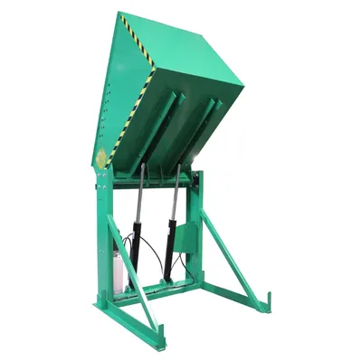 Valley Craft Green Box Dumper, 6,000 lb., 72 Dump Height, 51 x 48 Chute Rear Side Angle