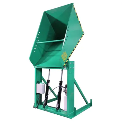Valley Craft Green Box Dumper, 230V 6,000 lb. 48 Dump Height, 51 x 48 Chute Front Side View