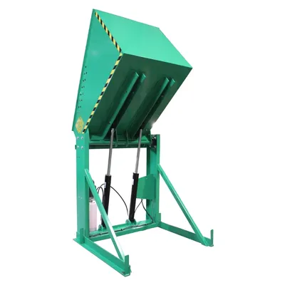 Valley Craft Green Box Dumper, 230V 6,000 lb. 60 Dump Height, 36 x 36 Chute Rear Side View