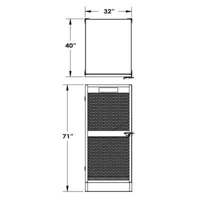 Gas Cylinder Cabinet F89045, 32"x40"x71"
