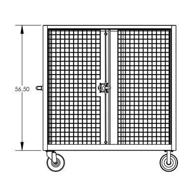 Valley Craft Blue Security Cart (1) Adjustable Shelf 60x30x66 2,000 lbs. BP