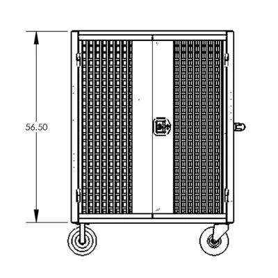 Valley Craft Gray Security Cart (2) Adjustable Shelf 48x24x66 2,000 lbs. BP