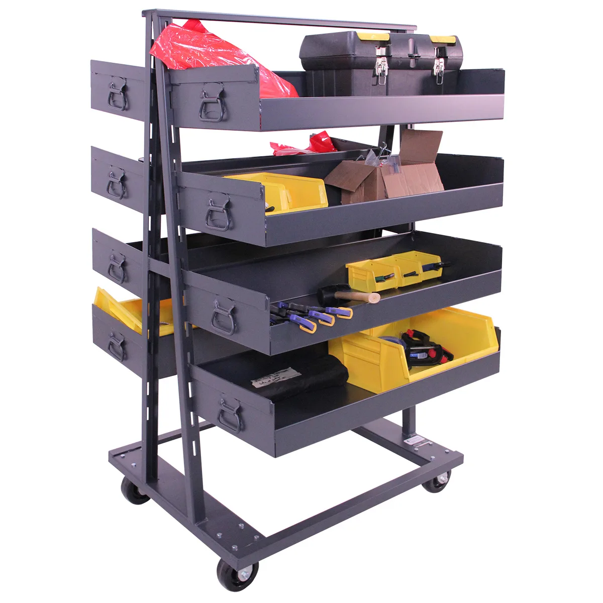 Valley Craft Heavy Duty A-Frame Cart (8) Trays With Lip 38x30x63 2,500 lbs.