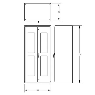 Clear-View Cabinet F89082, 36"x24"x78"