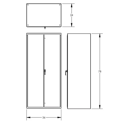Shelf Cabinet F89125, 36"x24"x78"