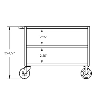 Valley Craft Gray 3-Shelf Flat Top Utility Cart, 48x24x36 2,000 lbs. BP #2