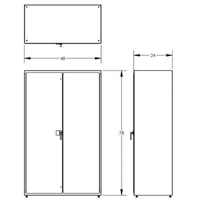 Electronic Locking Cabinet F89356BK, 48"x24"x78"