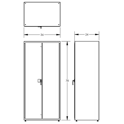 Electronic Locking Cabinet F89358BK, 36"x24"x78"