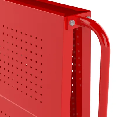 Valley Craft Red A-Frame Bin & Tool Cart 48”x30”x62” 1,000 lbs. Top Corner