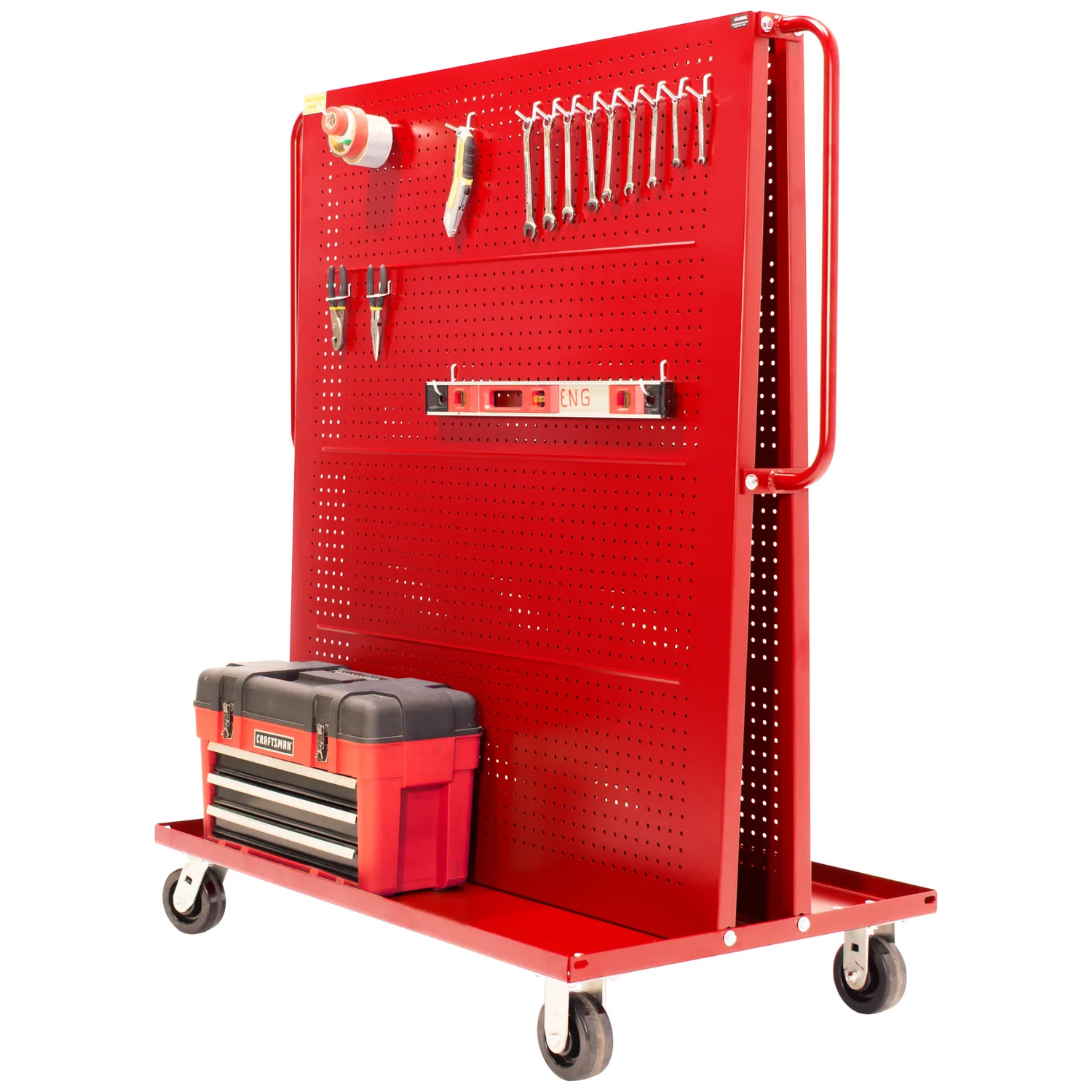 Valley Craft Red A-Frame Tool Cart 36”x30”x62” 1,000 lbs.