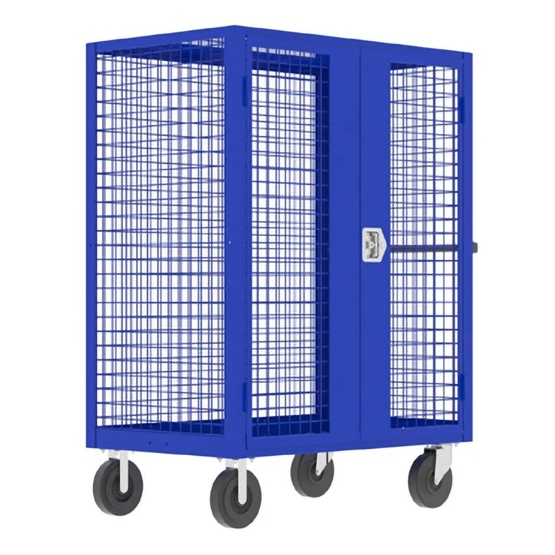 Valley Craft Blue Security Cart 60x30x66 2,000 lbs. Front View