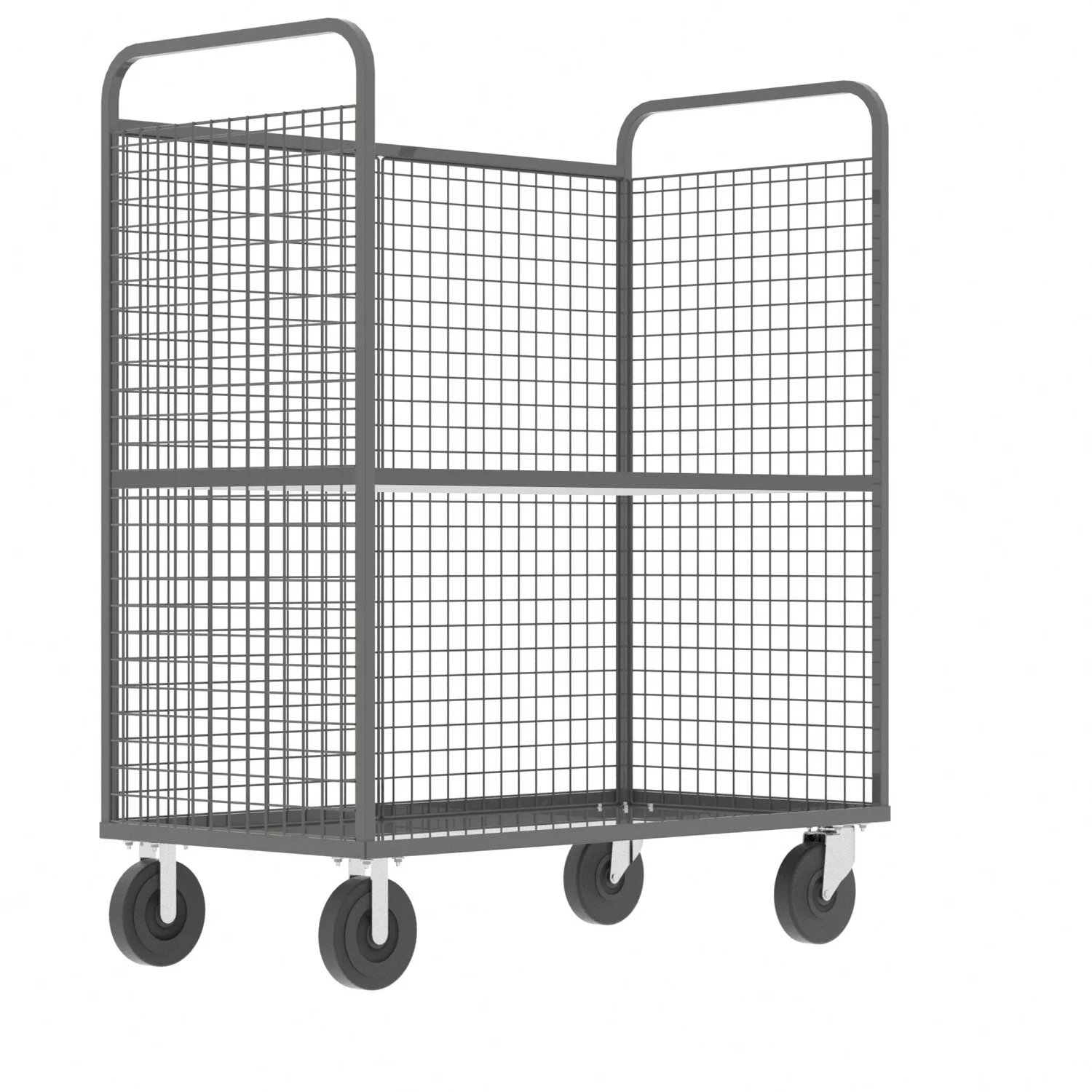 Valley Craft Gray Cage Cart (1) Adjustable Shelf 57x30x68 1,600 lbs.