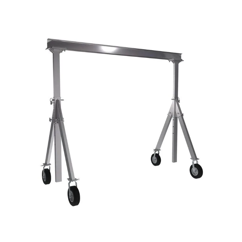 Vestil AHA-15-8-10-PNU Aluminum Adjustable Height Gantry Crane with Pneumatic Casters
