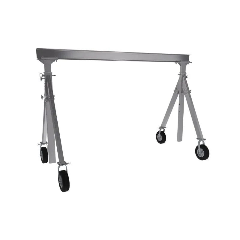 Vestil AHA-15-8-8-PNU Aluminum Adjustable Height Gantry Crane with Pneumatic Casters