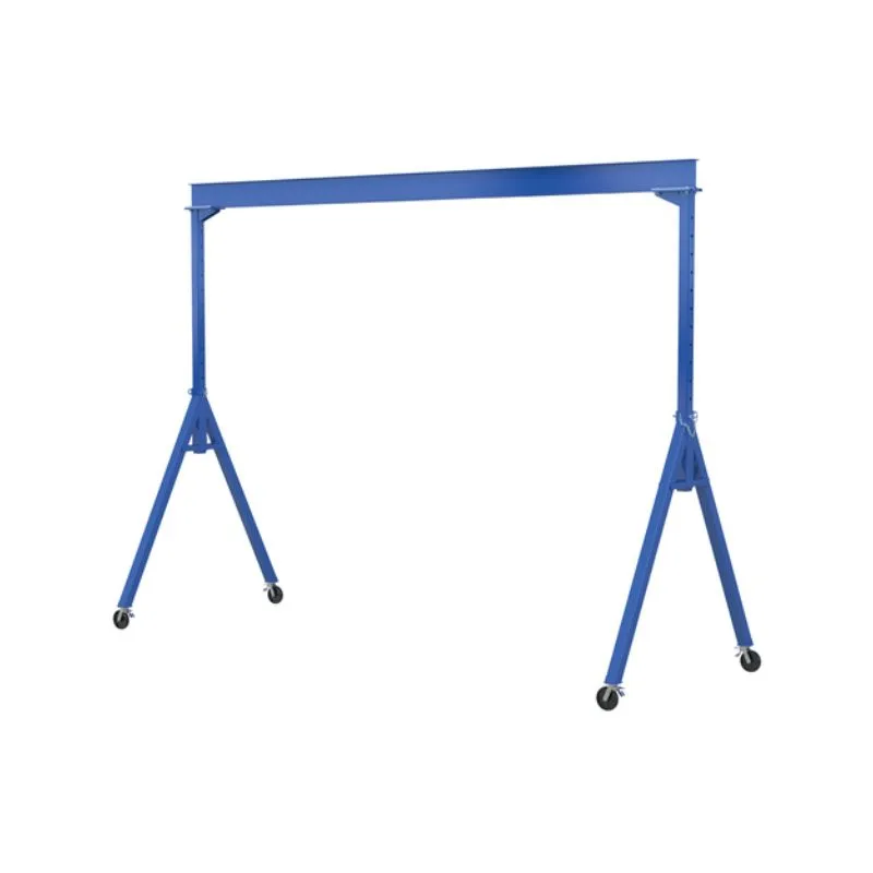 Vestil AHS-2-20-14-TLC Steel Adjustable Height Gantry Crane with Total Locking Glass Filled Nylon Casters