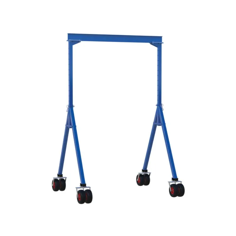 Vestil AHS-4-10-12-PNU Steel Adjustable Height Gantry Crane with Pneumatic Rubber Casters