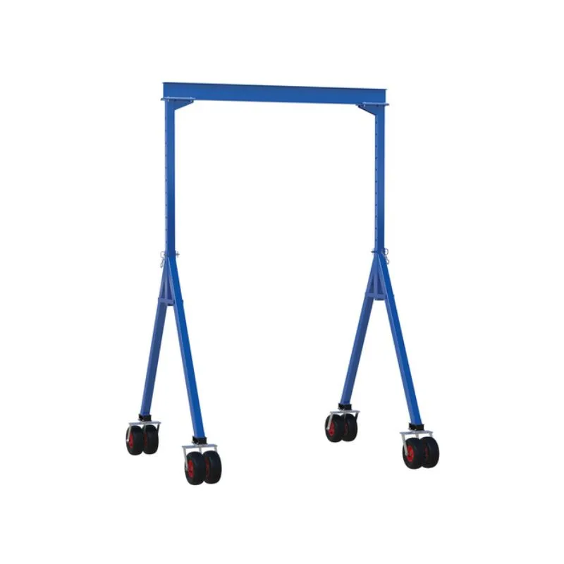 Vestil AHS-4-10-16-PNU Steel Adjustable Height Gantry Crane with Pneumatic Rubber Casters