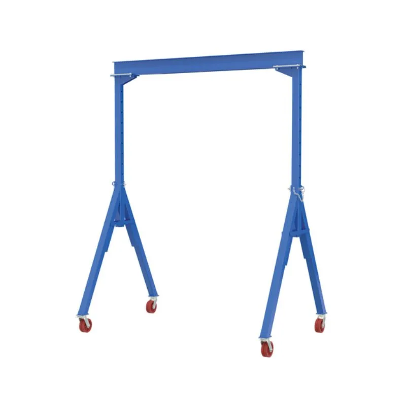 Vestil AHS-6-10-16-VG Steel Adjustable Height Gantry Crane with V-Groove Cast Iron Casters