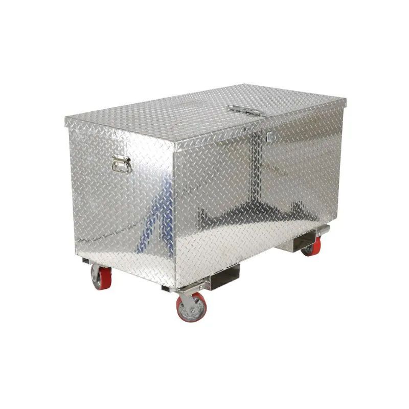 Vestil APTS-2448-CF Aluminum Portable Tool Box with Casters and Fork Pockets