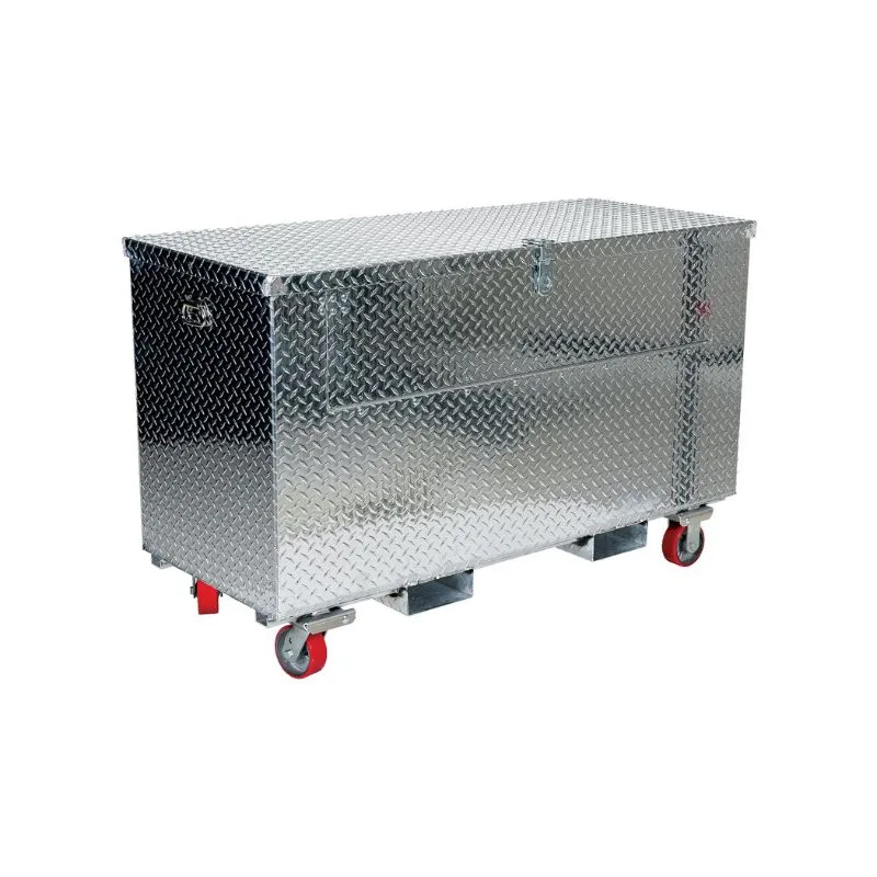 Vestil APTS-3648-CF-FD Aluminum Portable Tool Box with Fold Down Front Door with Casters and Fork Pockets