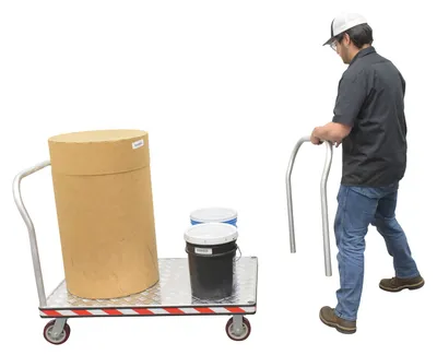 Vestil ATP-C-3048-2HDL Aluminum Heavy Duty Dual Handle Tread Plate Platform Truck 5