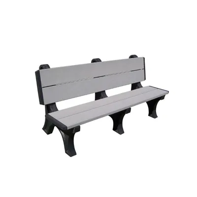 Vestil BEN-PDB1-48-BKGY Recycled Plastic Deluxe Backed Bench