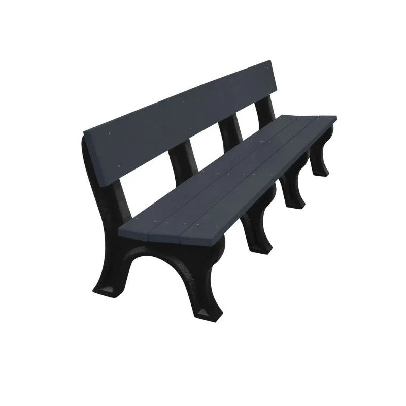 Vestil BEN-PLMB-96-BKCH Recycled Plastic Landmark Backed Bench