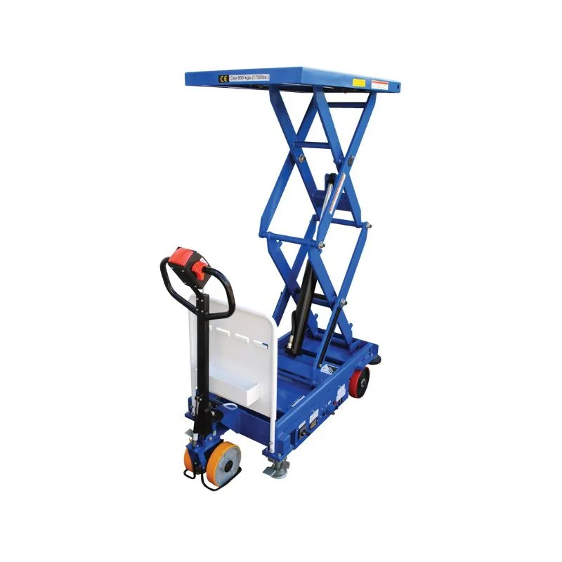 Vestil CART-1000D-DC-CTD Steel Double Powered Drive and Powered Lift Hydraulic Double Scissor Cart