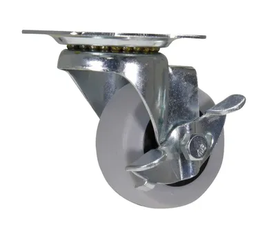 Vestil CST-B23-2X1TPR-SWB Thermoplastic Rubber Swivel With Brake Caster